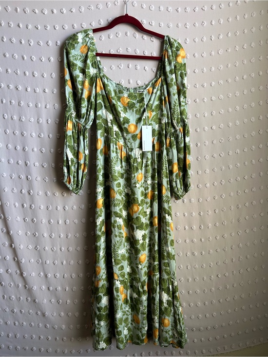 Reformation Dresses & Skirts - NWT Reformation Mica Long Sleeve Midi Dress Orange Grove Print Sz 0